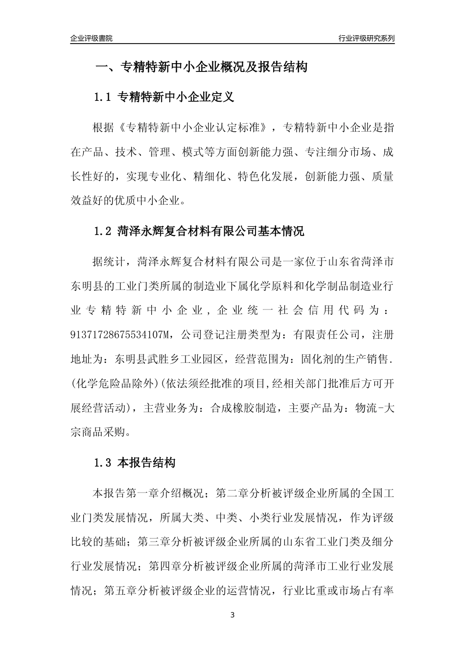 [专精特新]菏泽永辉复合材料有限公司行业竞争力评级分析报告(2023版)_第3页
