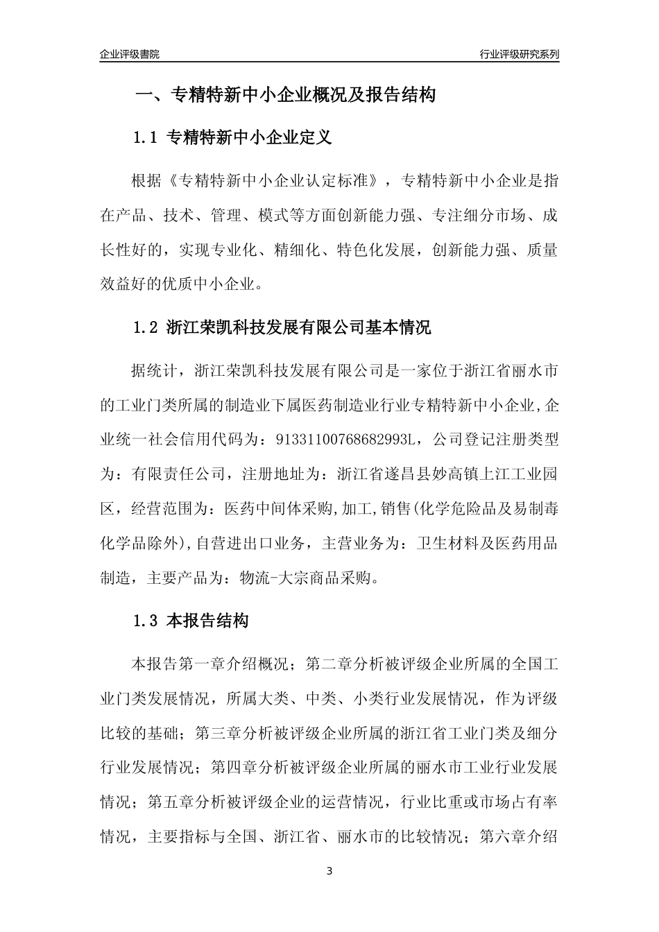 [专精特新]浙江荣凯科技发展有限公司行业竞争力评级分析报告(2023版)_第3页