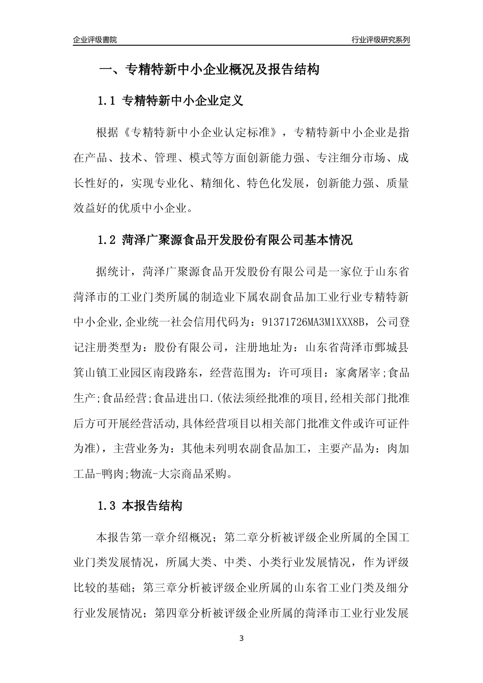 [专精特新]菏泽广聚源食品开发股份有限公司行业竞争力评级分析报告(2023版)_第3页