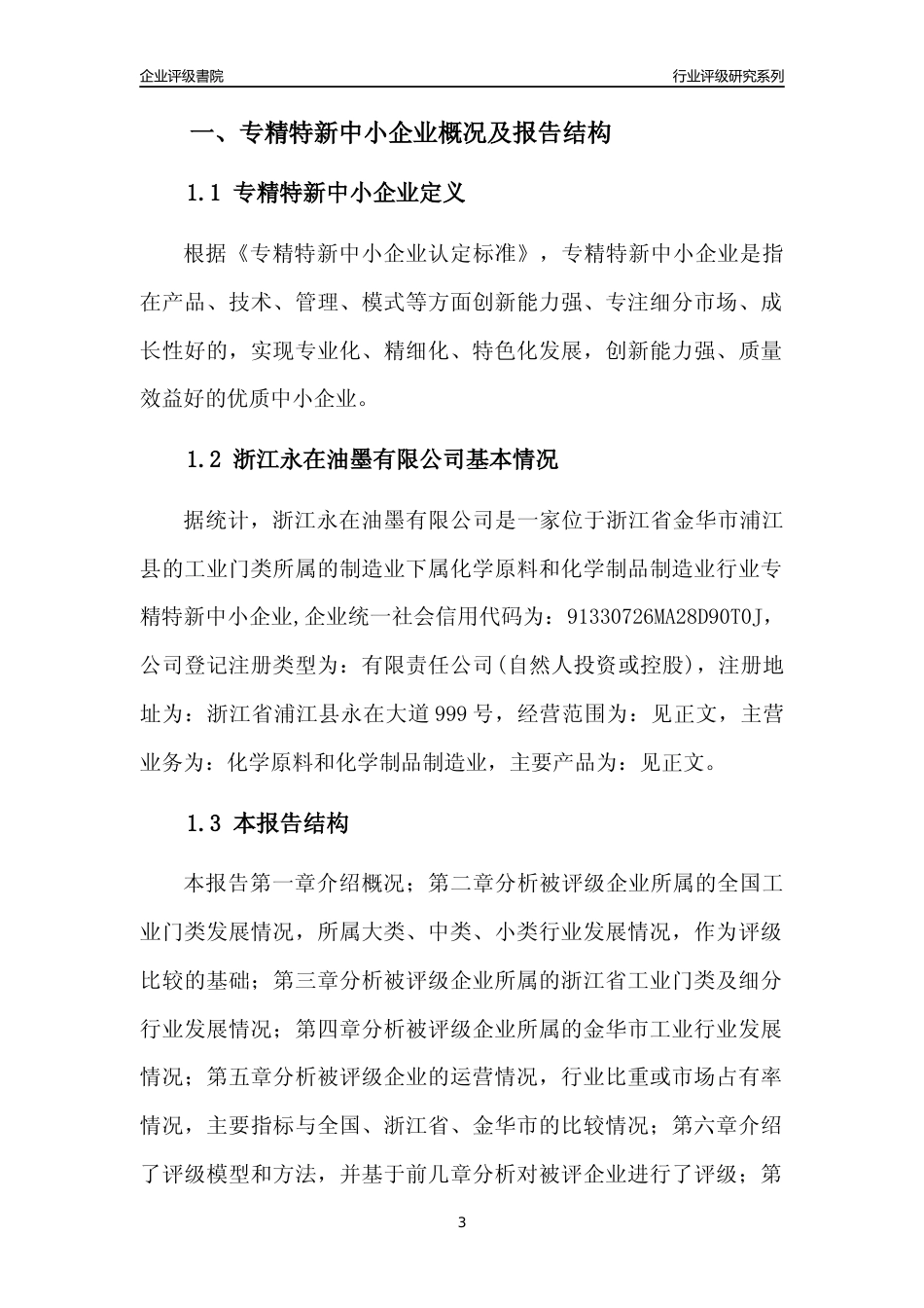 [专精特新]浙江永在油墨有限公司行业竞争力评级分析报告(2023版)_第3页