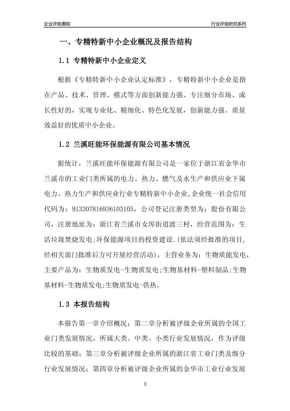 [专精特新]兰溪旺能环保能源有限公司行业竞争力评级分析报告(2023版)_第3页
