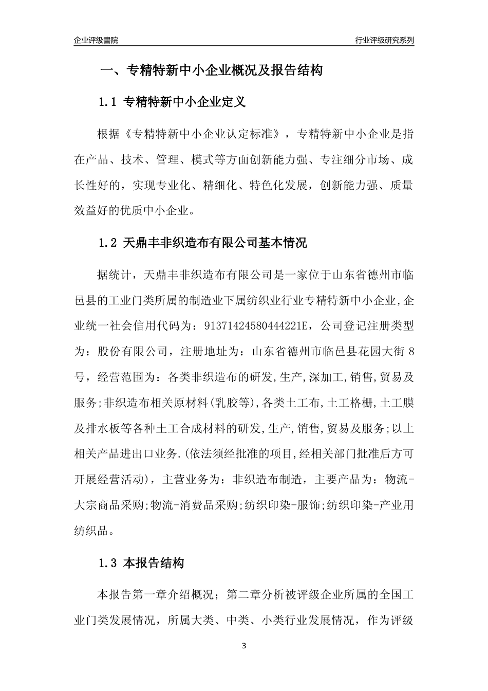 [专精特新]天鼎丰非织造布有限公司行业竞争力评级分析报告(2023版)_第3页