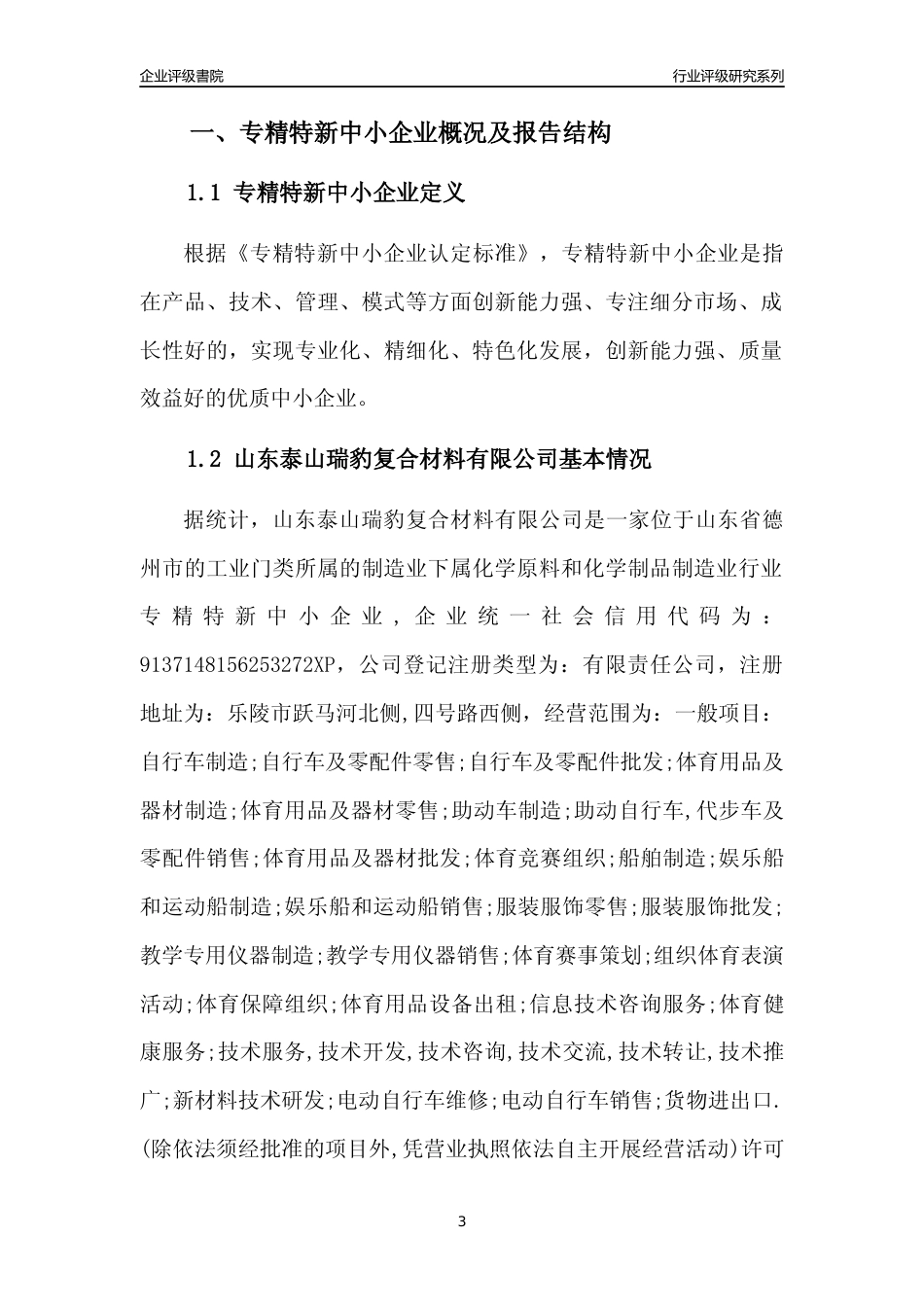 [专精特新]山东泰山瑞豹复合材料有限公司行业竞争力评级分析报告(2023版)_第3页