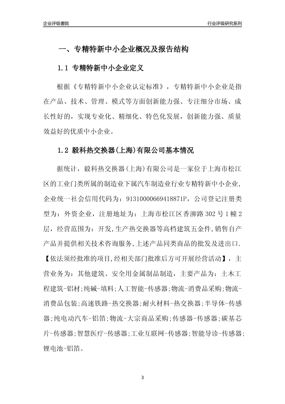 [专精特新]毅科热交换器(上海)有限公司行业竞争力评级分析报告(2023版)_第3页