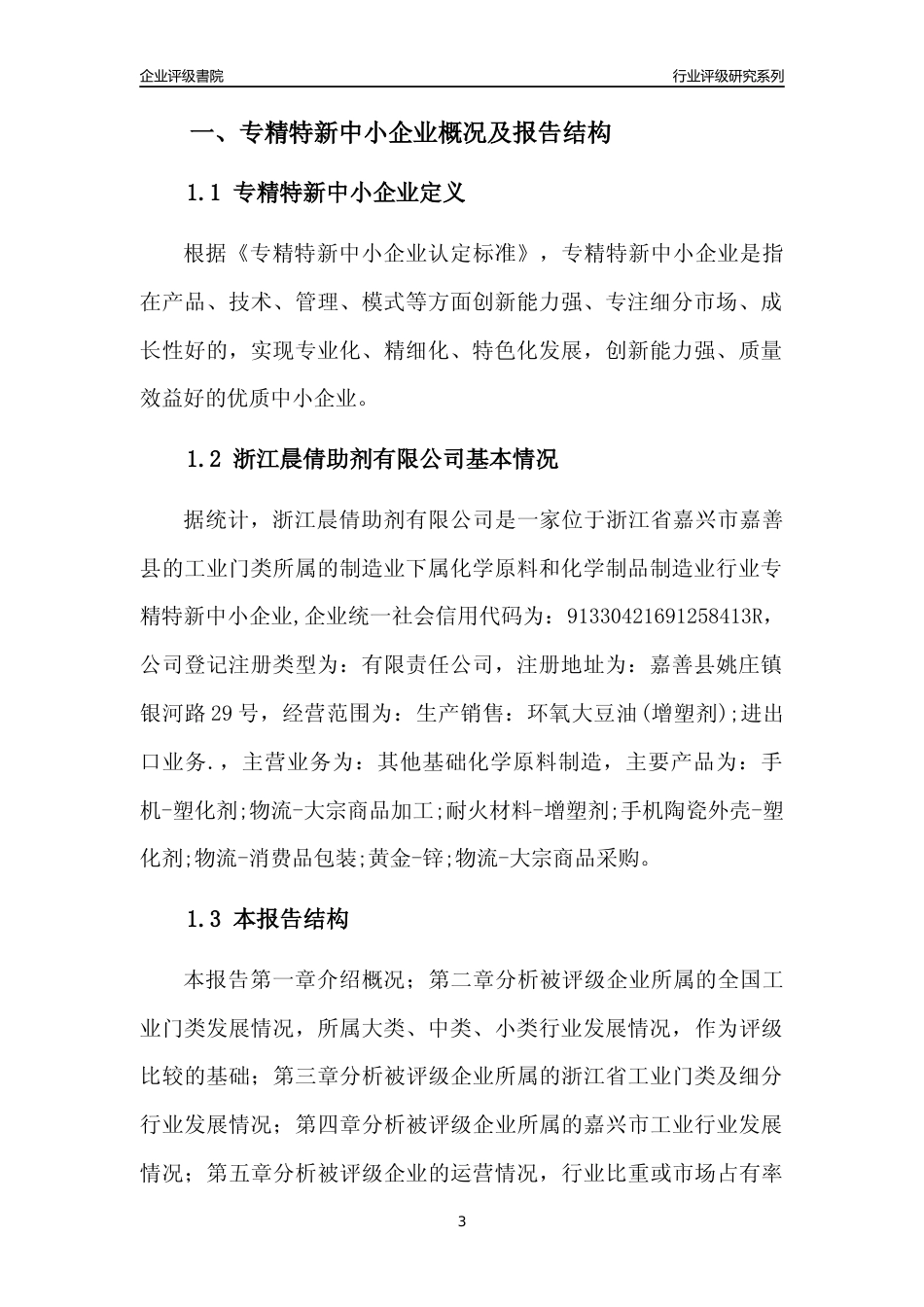 [专精特新]浙江晨倩助剂有限公司行业竞争力评级分析报告(2023版)_第3页