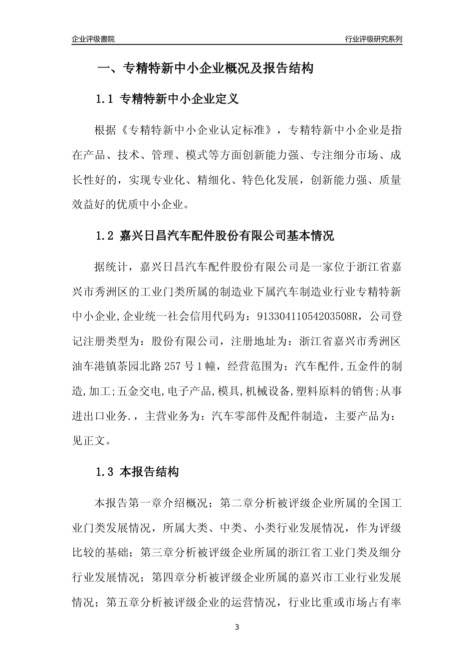 [专精特新]嘉兴日昌汽车配件股份有限公司行业竞争力评级分析报告(2023版)_第3页