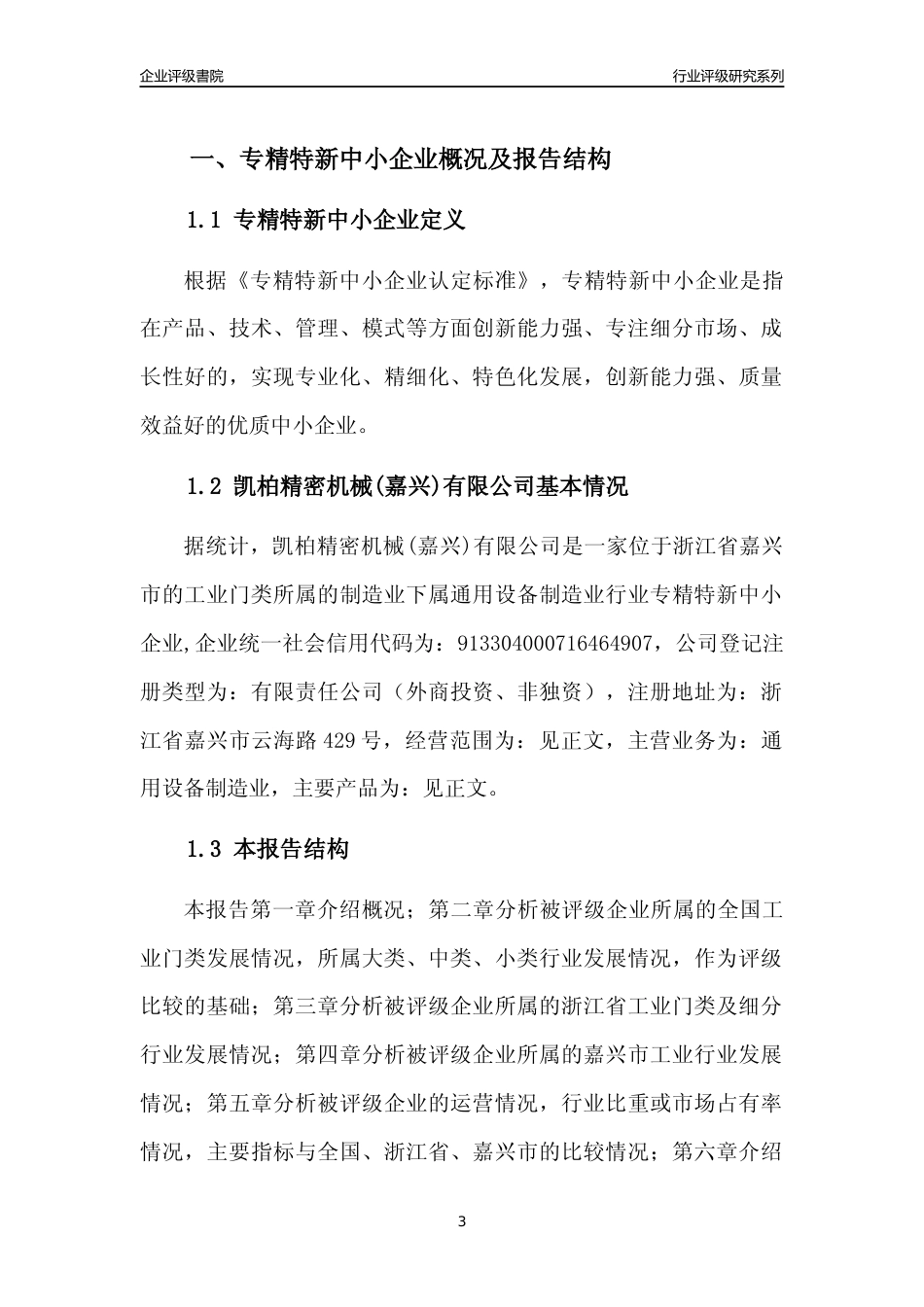 [专精特新]凯柏精密机械(嘉兴)有限公司行业竞争力评级分析报告(2023版)_第3页