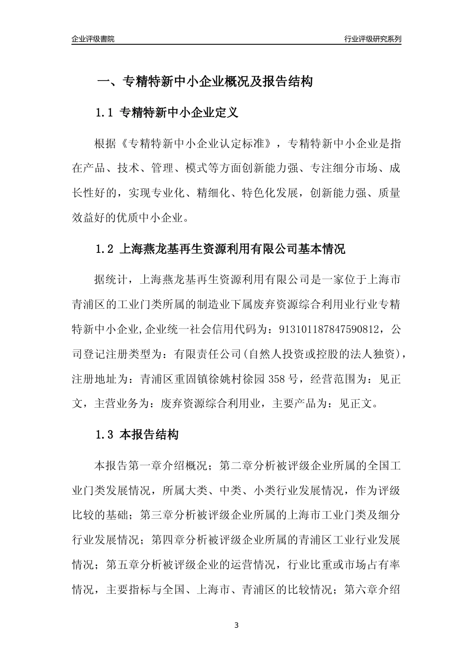 [专精特新]上海燕龙基再生资源利用有限公司行业竞争力评级分析报告(2023版)_第3页