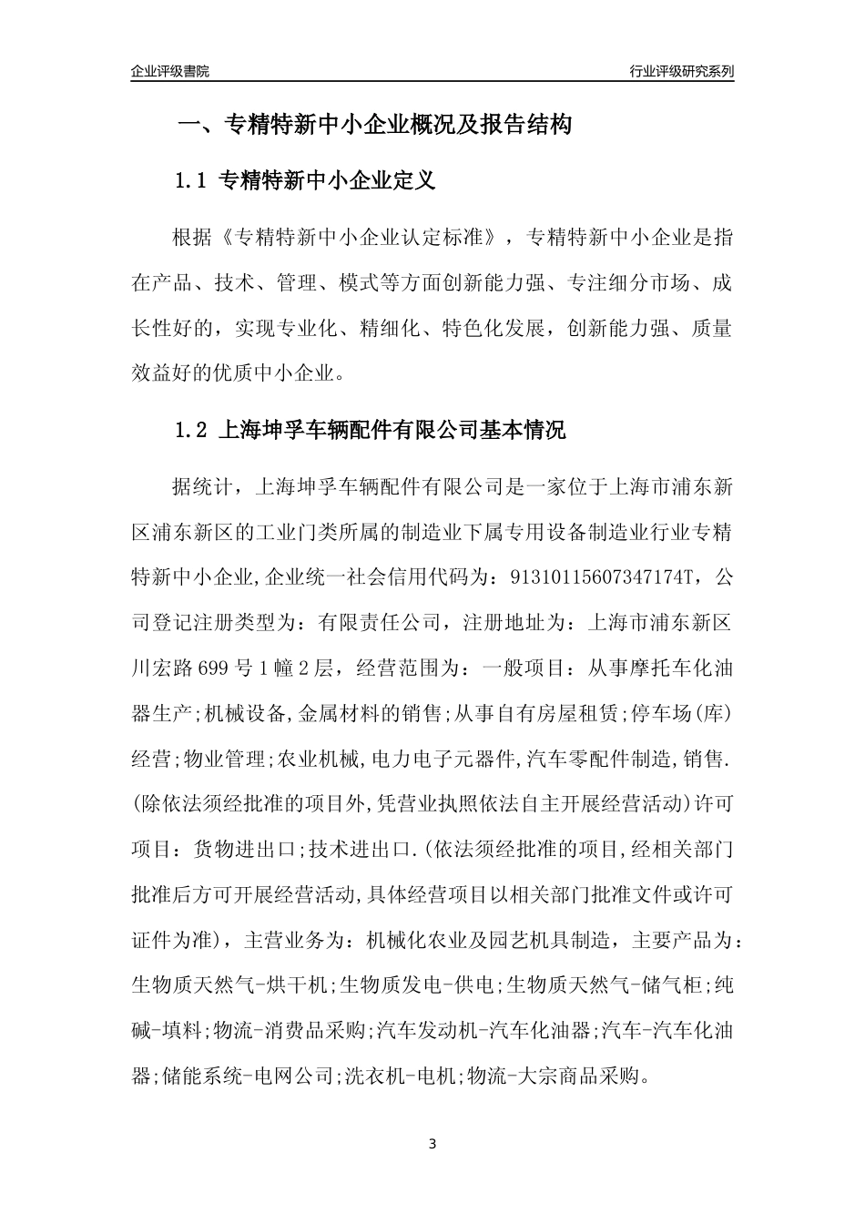 [专精特新]上海坤孚车辆配件有限公司行业竞争力评级分析报告(2023版)_第3页
