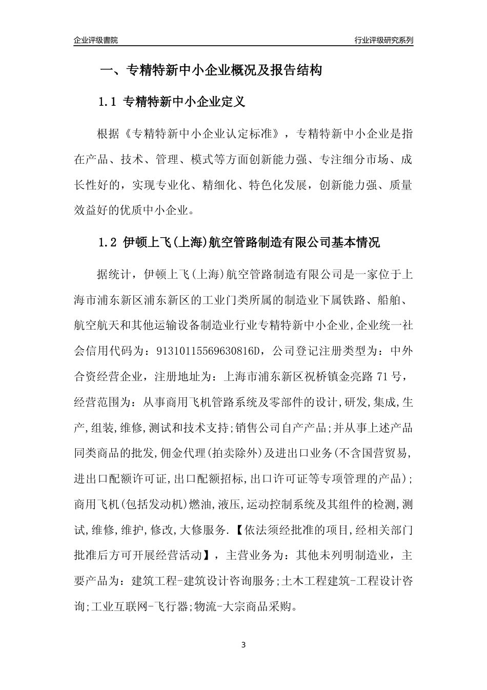 [专精特新]伊顿上飞(上海)航空管路制造有限公司行业竞争力评级分析报告(2023版)_第3页