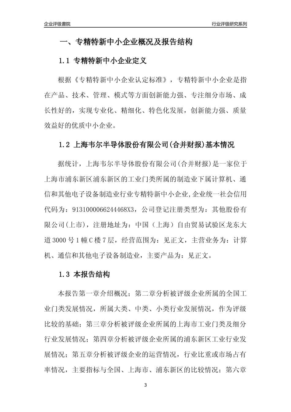 [专精特新]上海韦尔半导体股份有限公司(合并财报)行业竞争力评级分析报告(2023版)_第3页