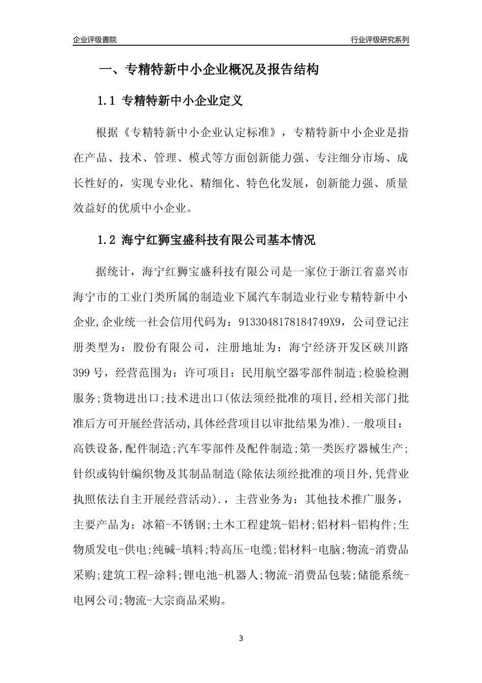[专精特新]海宁红狮宝盛科技有限公司行业竞争力评级分析报告(2023版)_第3页