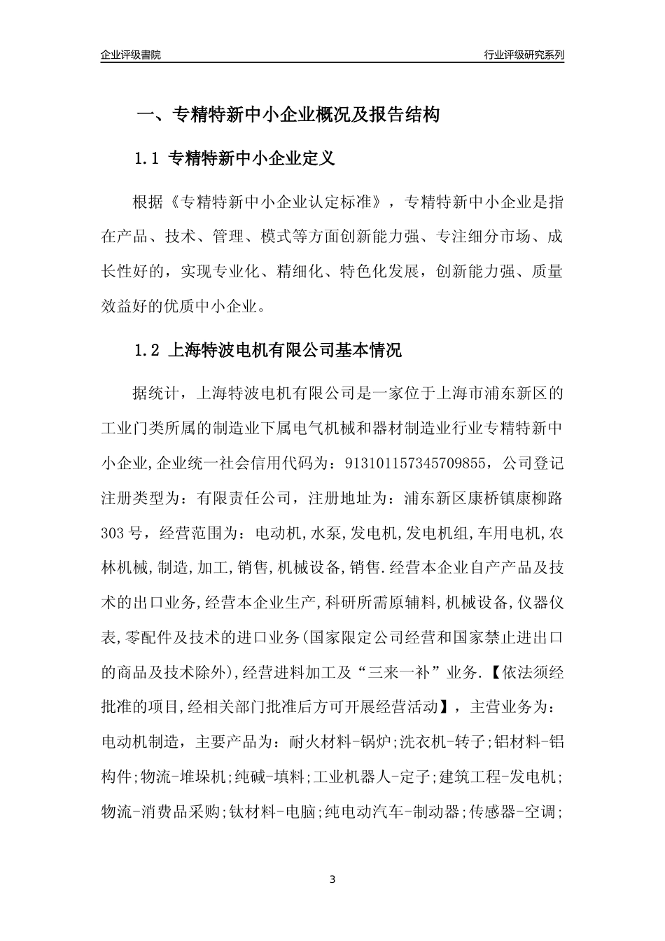 [专精特新]上海特波电机有限公司行业竞争力评级分析报告(2023版)_第3页
