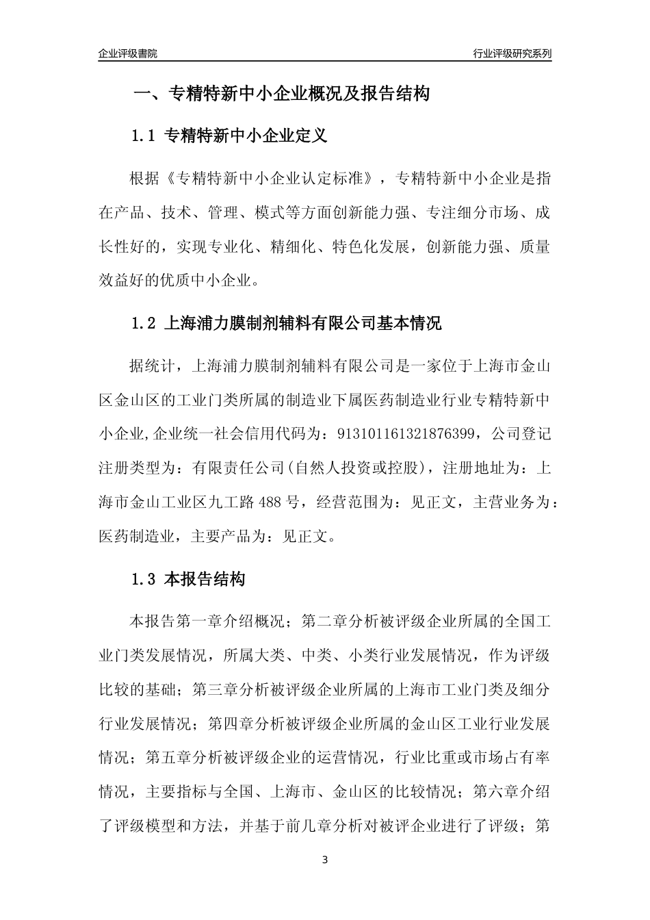 [专精特新]上海浦力膜制剂辅料有限公司行业竞争力评级分析报告(2023版)_第3页