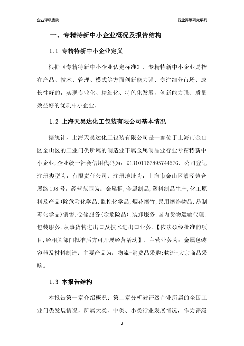 [专精特新]上海天昊达化工包装有限公司行业竞争力评级分析报告(2023版)_第3页