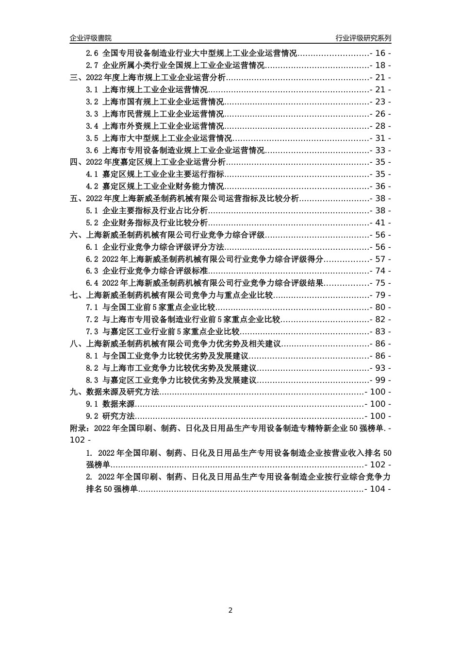 [专精特新]上海新威圣制药机械有限公司行业竞争力评级分析报告(2023版)_第2页