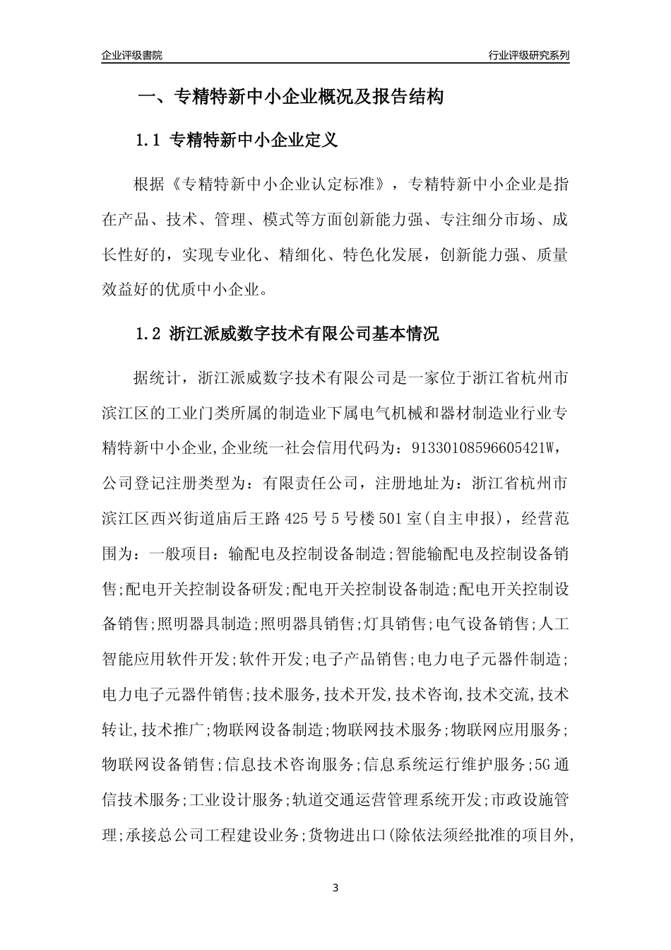 [专精特新]浙江派威数字技术有限公司行业竞争力评级分析报告(2023版)_第3页