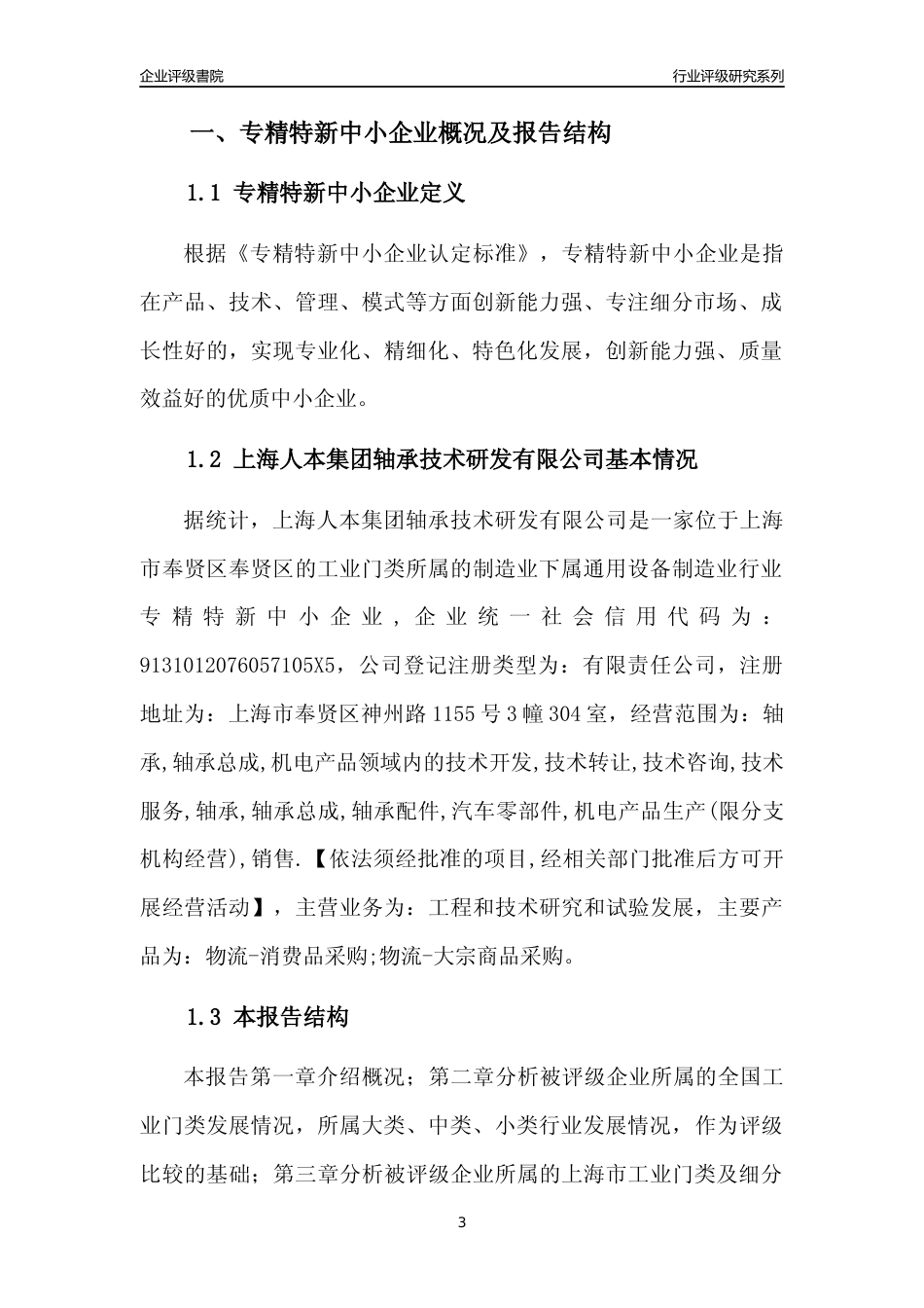 [专精特新]上海人本集团轴承技术研发有限公司行业竞争力评级分析报告(2023版)_第3页