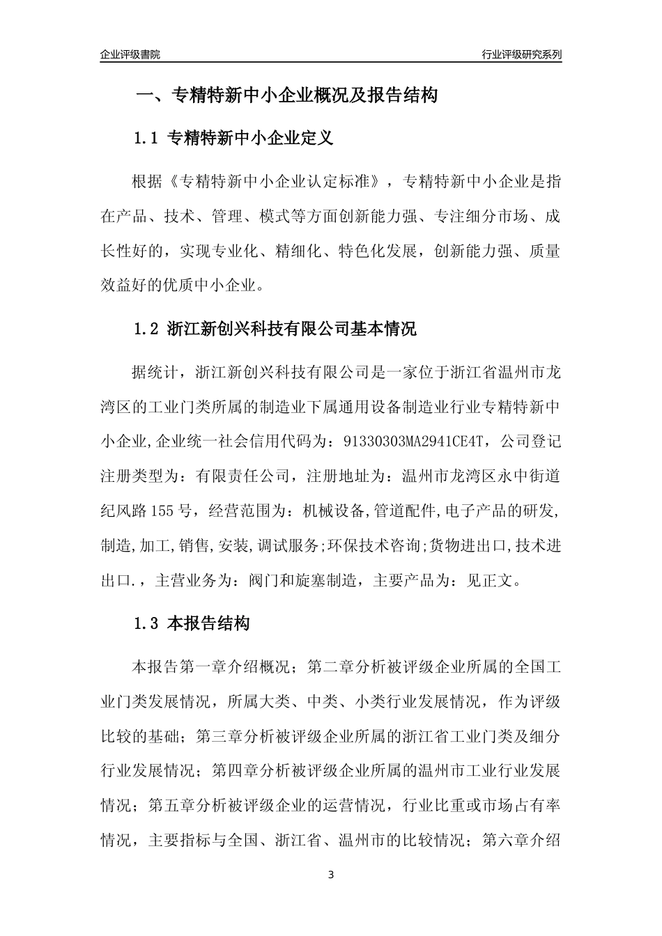 [专精特新]浙江新创兴科技有限公司行业竞争力评级分析报告(2023版)_第3页