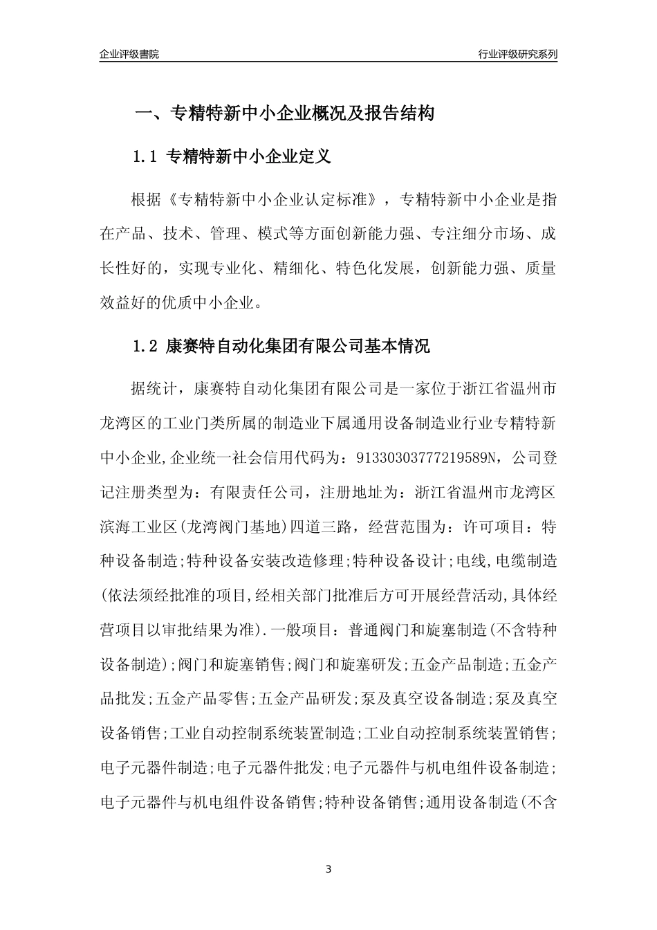 [专精特新]康赛特自动化集团有限公司行业竞争力评级分析报告(2023版)_第3页