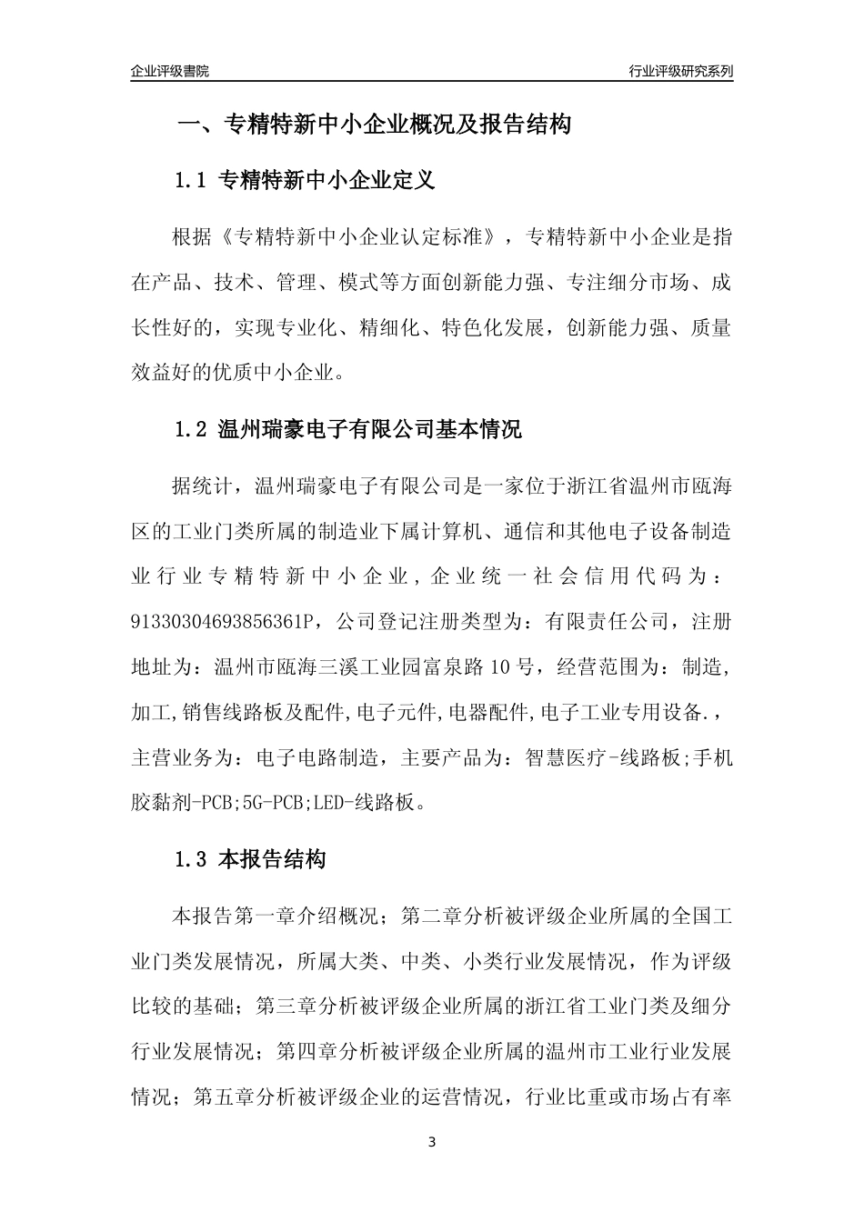 [专精特新]温州瑞豪电子有限公司行业竞争力评级分析报告(2023版)_第3页